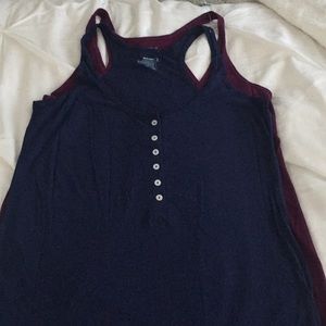 Old Navy Navy Blue and Burgundy Tank Top